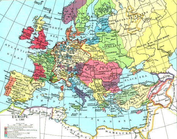 Map Of Europe 1500
