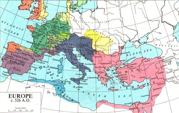 Map Of Europe 500 Ad