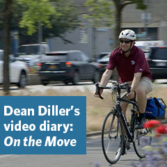 Fordham Law Dean Matthew Diller bicycling in NYC