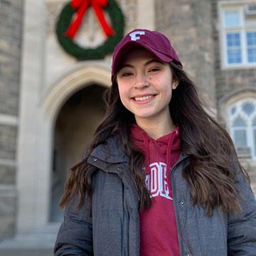 Undergraduate Grace Campagna ('20) standing in front of Dealy