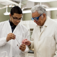 Student and Professor in Lab - SM