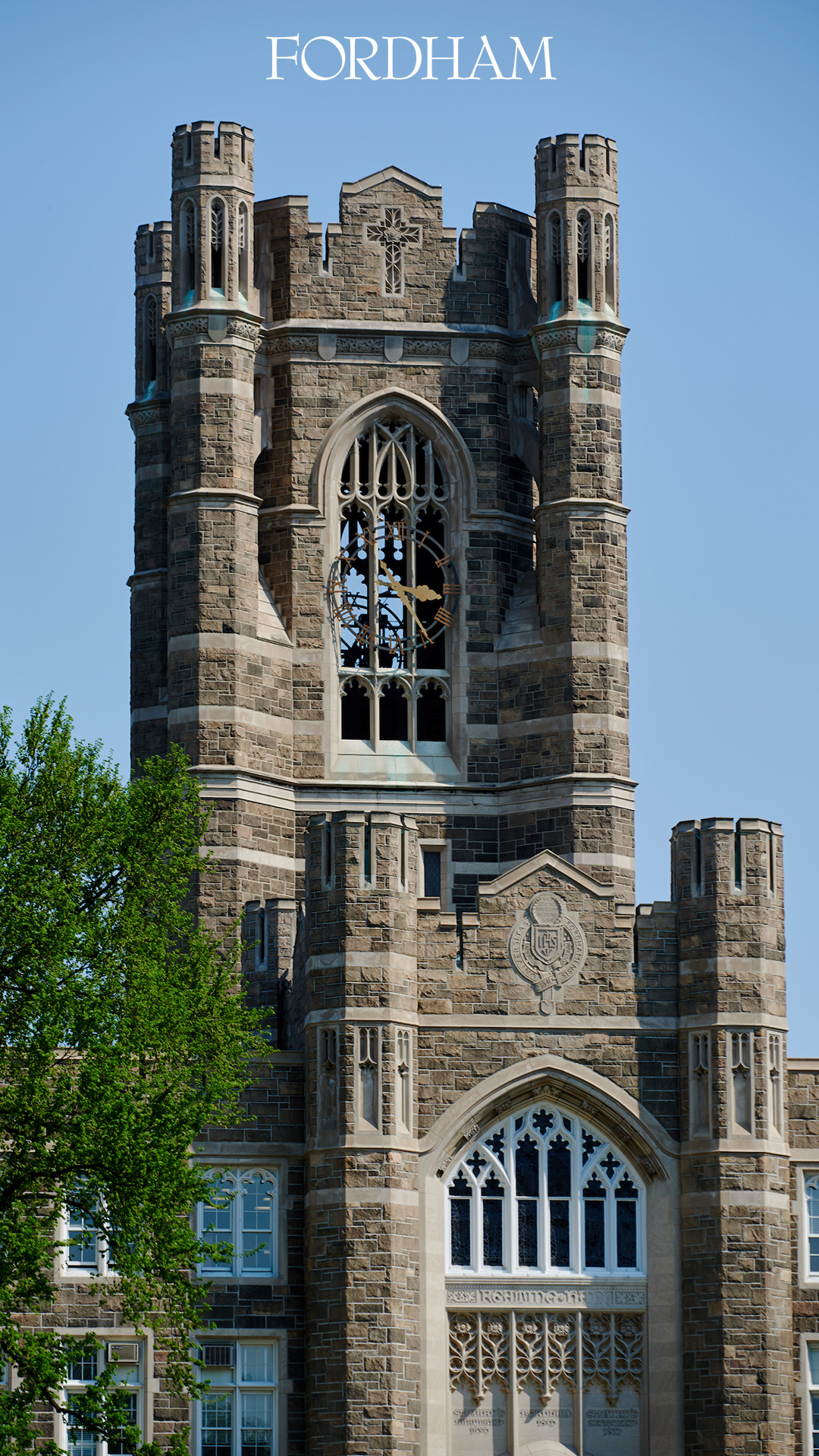 Zoom background of Keating Hall bell tower