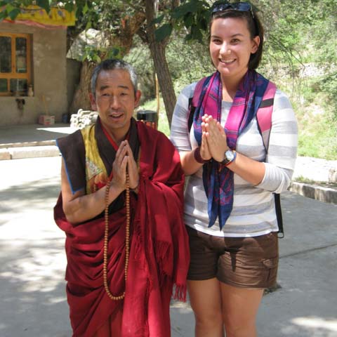Student with Buddhist Monk