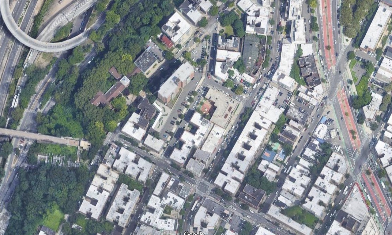 Highbridge neighborhood satelite photo from Google Maps