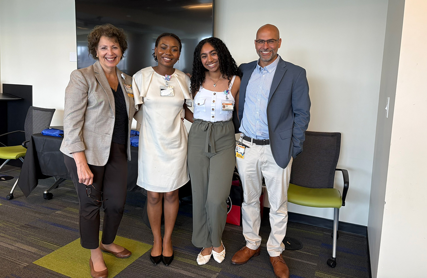 Fordham student Annalisa Brown-Beebe with supervisors and colleagues at her hospital internship in Richmond, Virginia