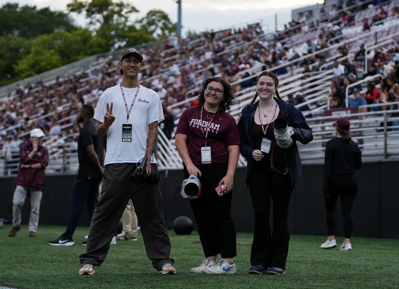 Patrick Gabriel Torres covers a football game with Fordham Athletics Creative Meda jpg