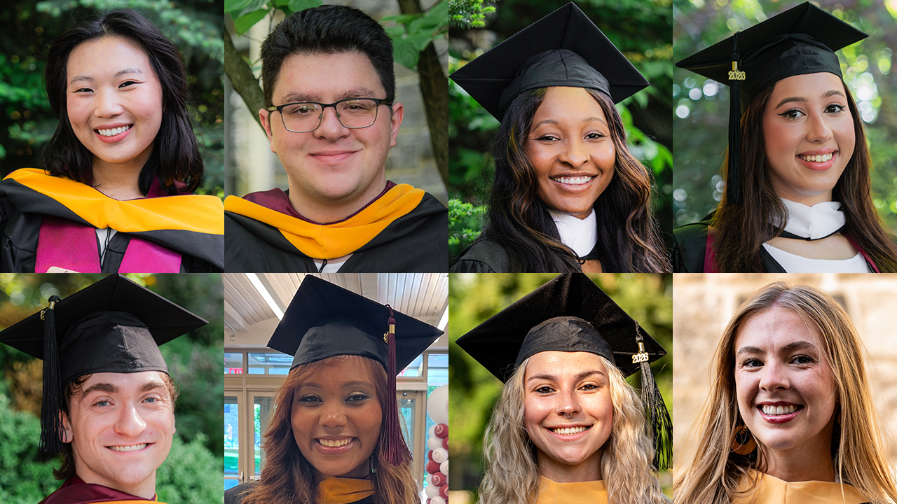 A composite image of accelerated master's graduates at 2026 Commencement