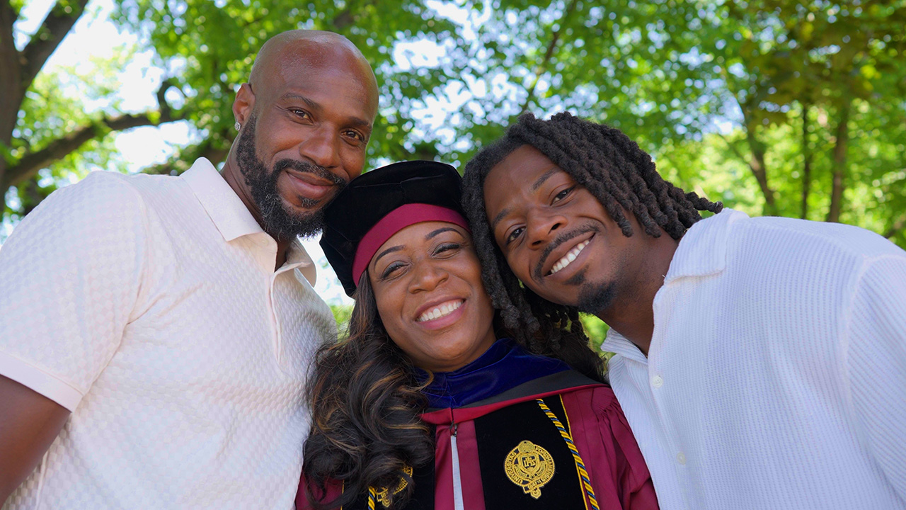 A family poses for a picture