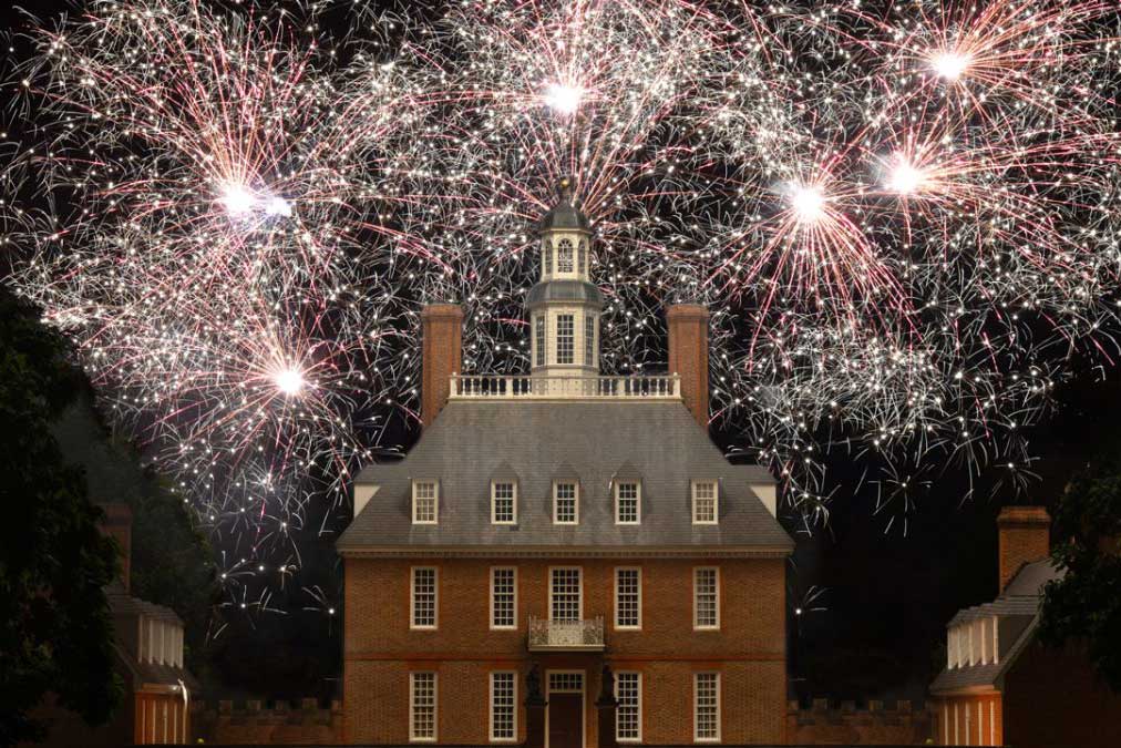 Fireworks above Independence Hall