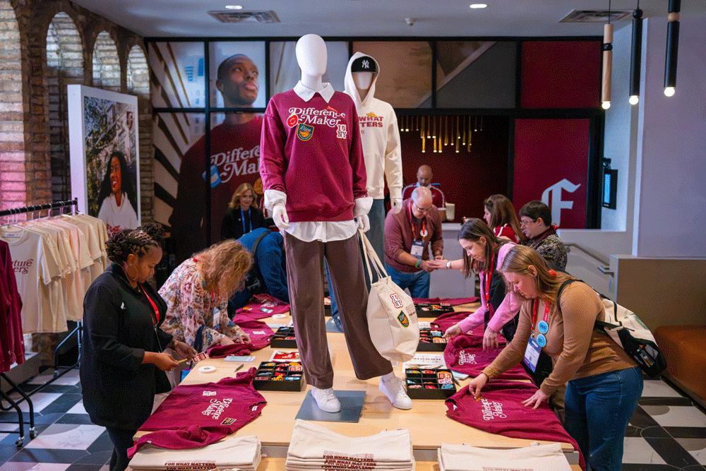 Fordham speakeasy fashion boutique at NACAC