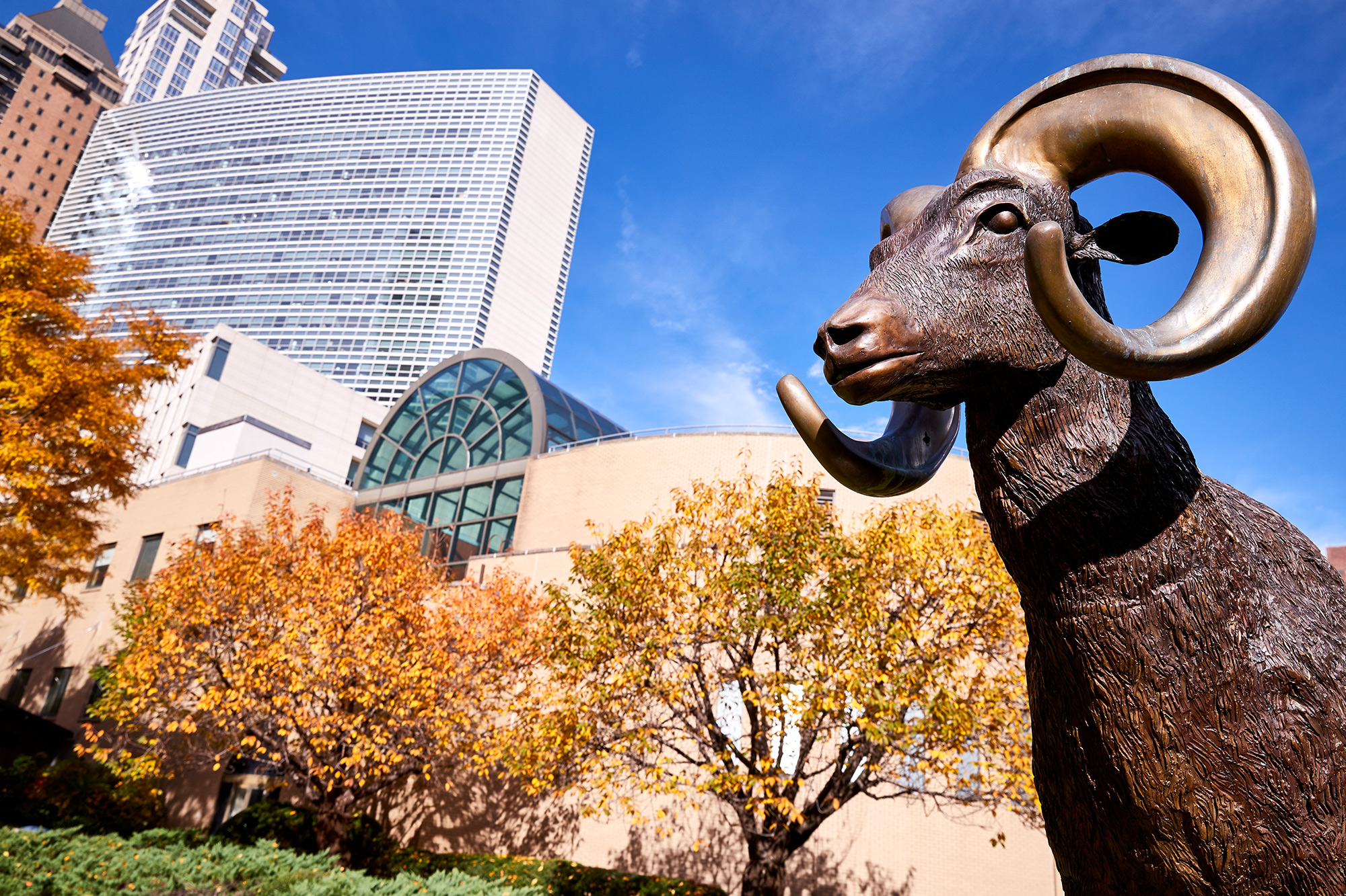 Lincoln Center Ram Statue.