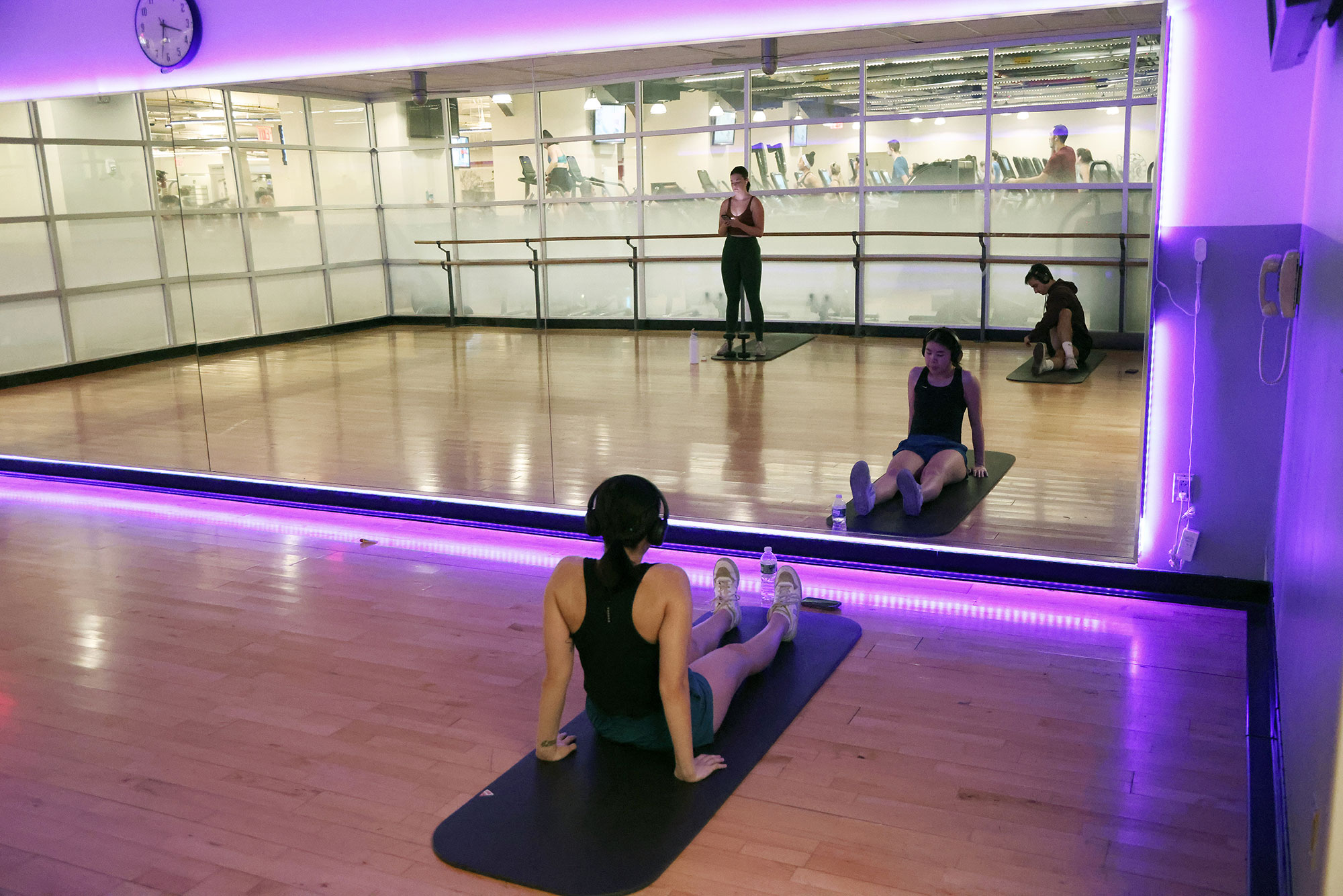 The yoga and dance studio in the fitness center at Rose Hill