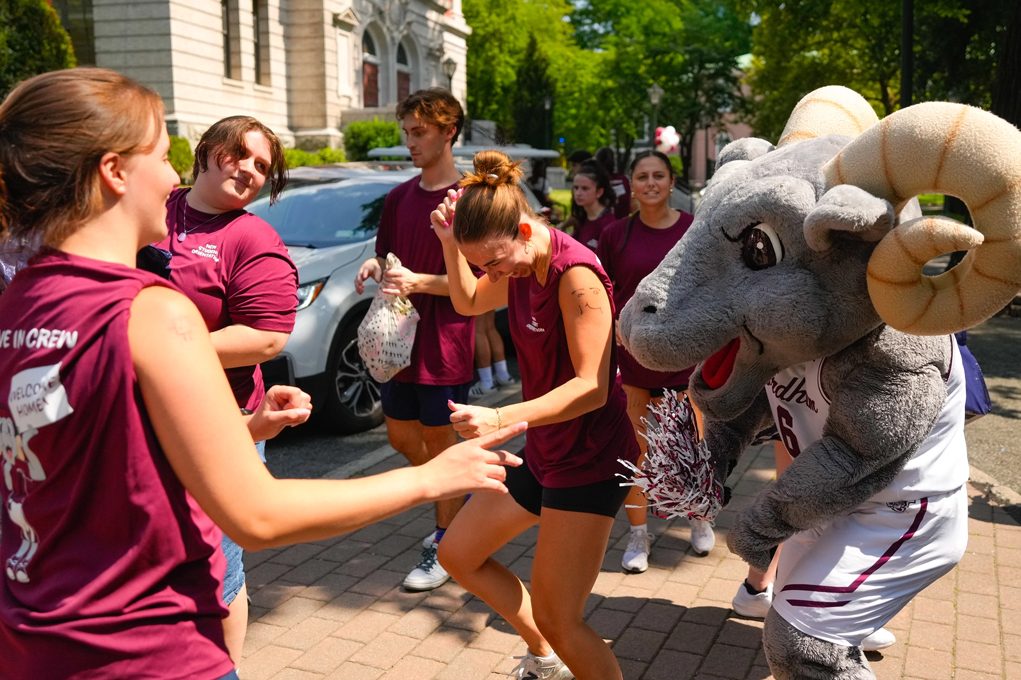 Ramses dancing with Orientation leaders