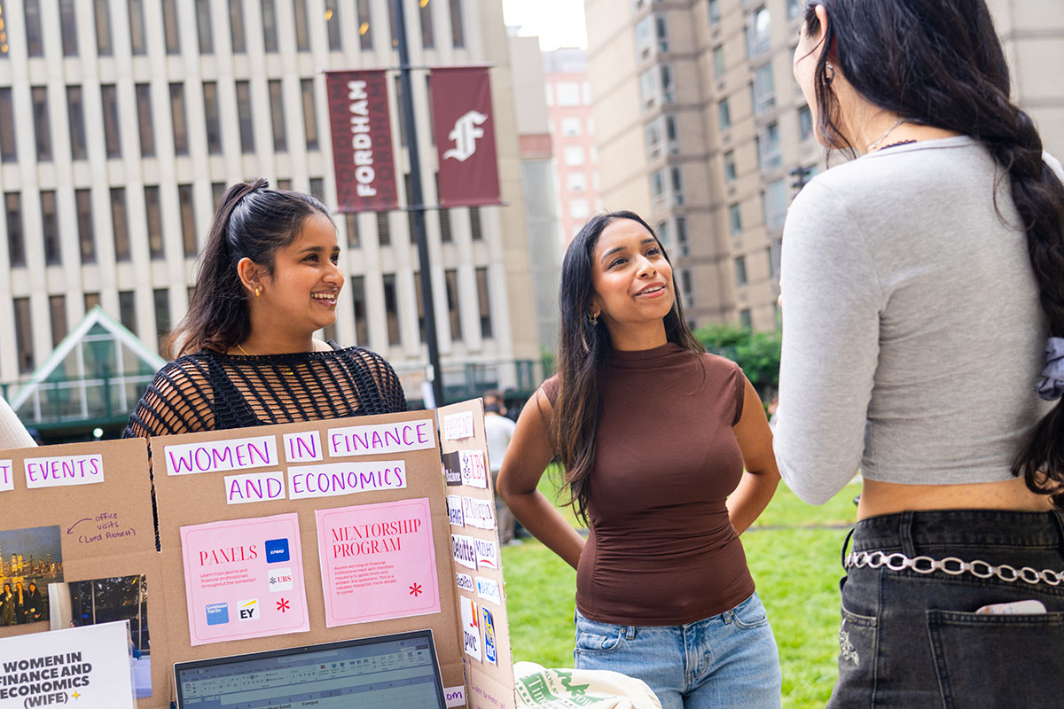Students at the Lincoln Center Club Fair