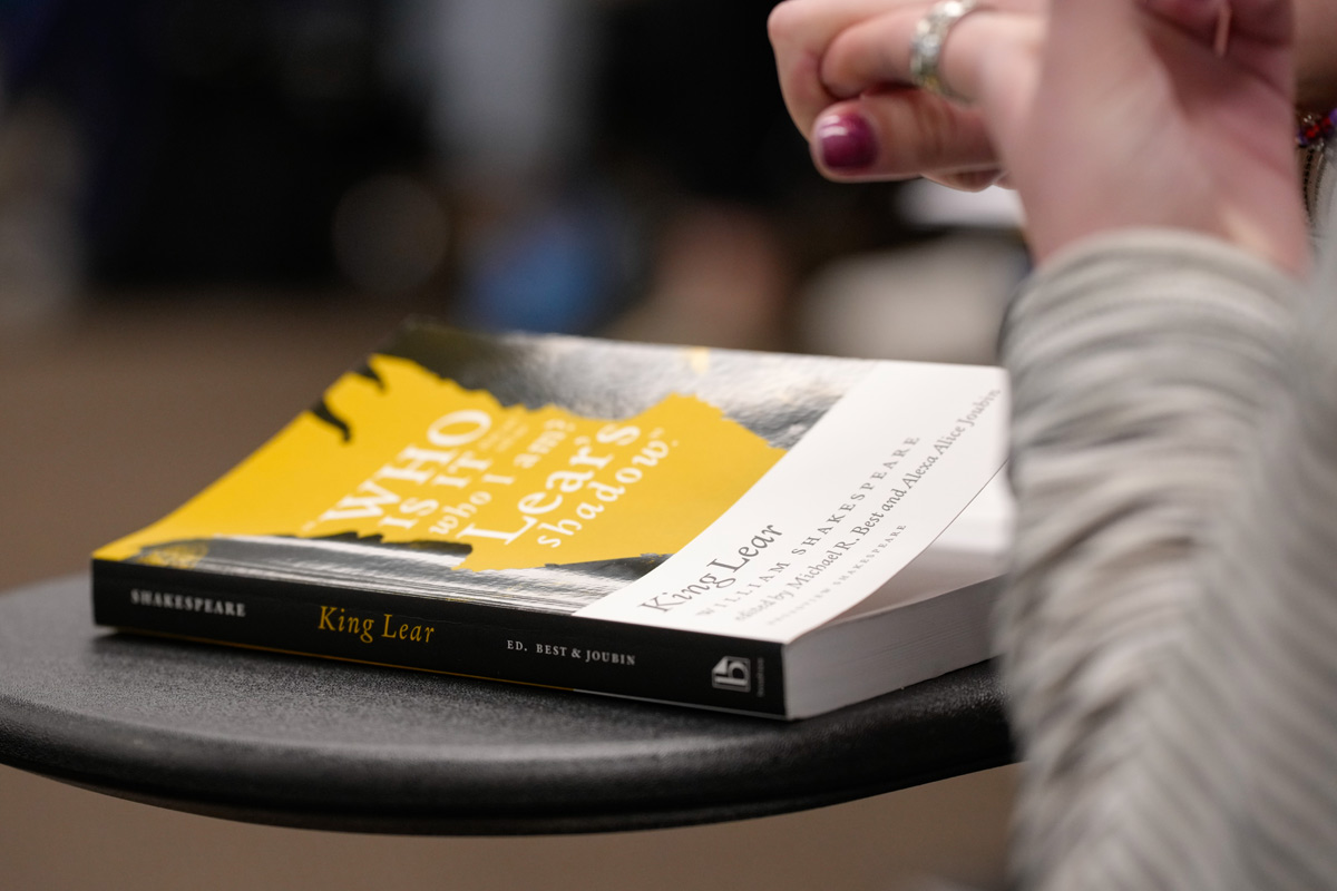 King Lear novel on a student's desk