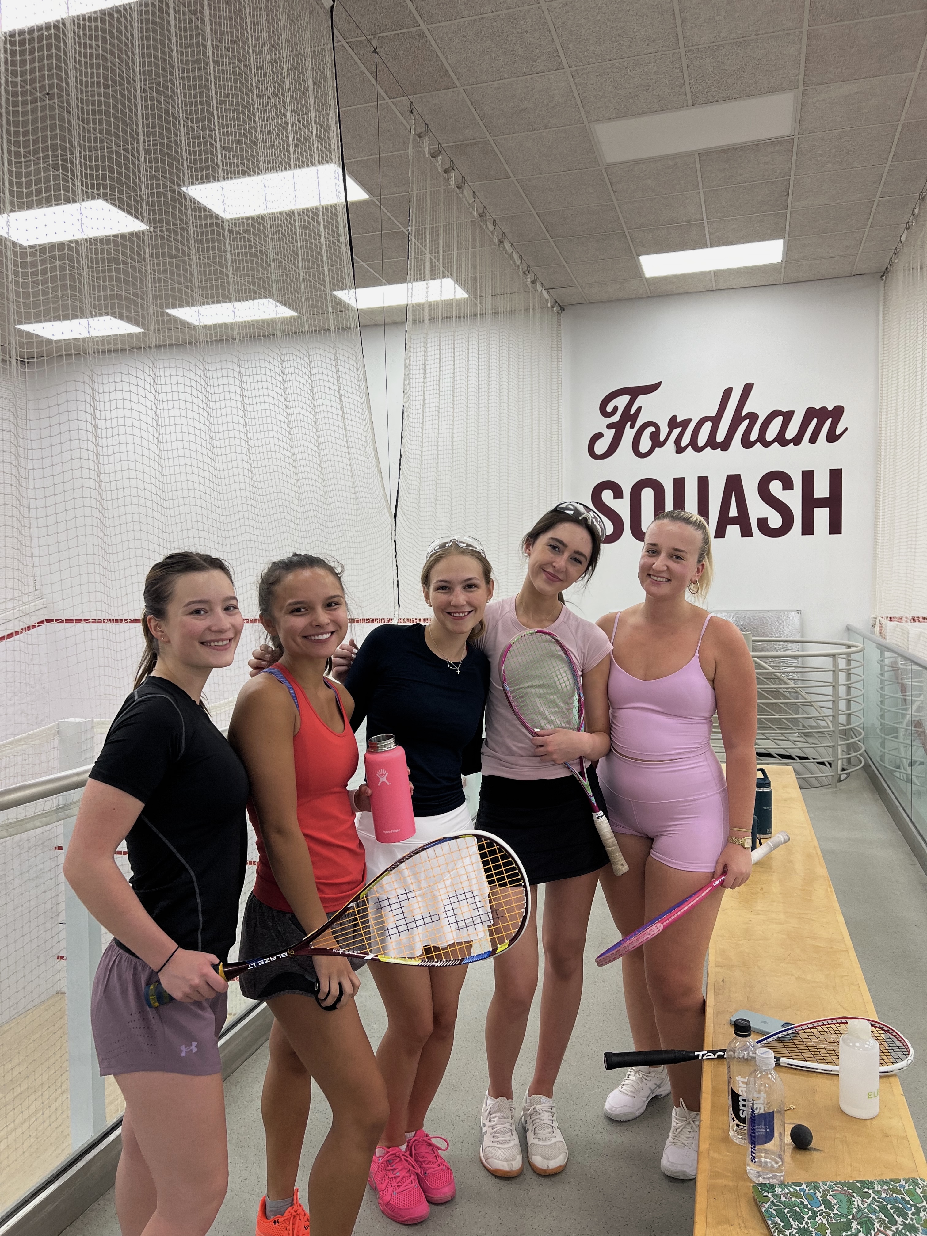 Squash team at practice