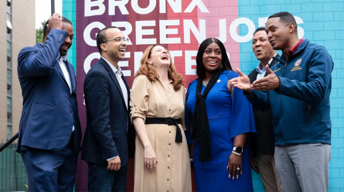 Asm. Landon Dais CM Oswald Feliz Pres Tania Tetlow laughing BP Vanessa Gibson Asm George AlvarezRep Ritchie Torres