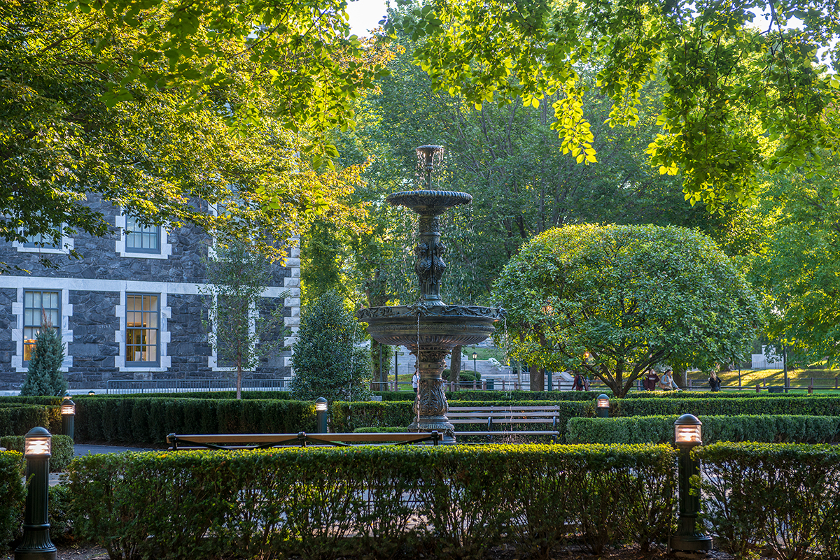 Water fountain on Rose Hill campus