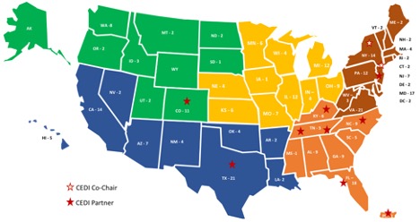 CEDI Membership Map of the United States