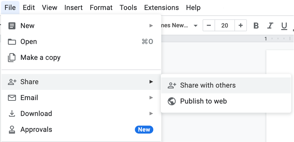 Sharing On Google Docs