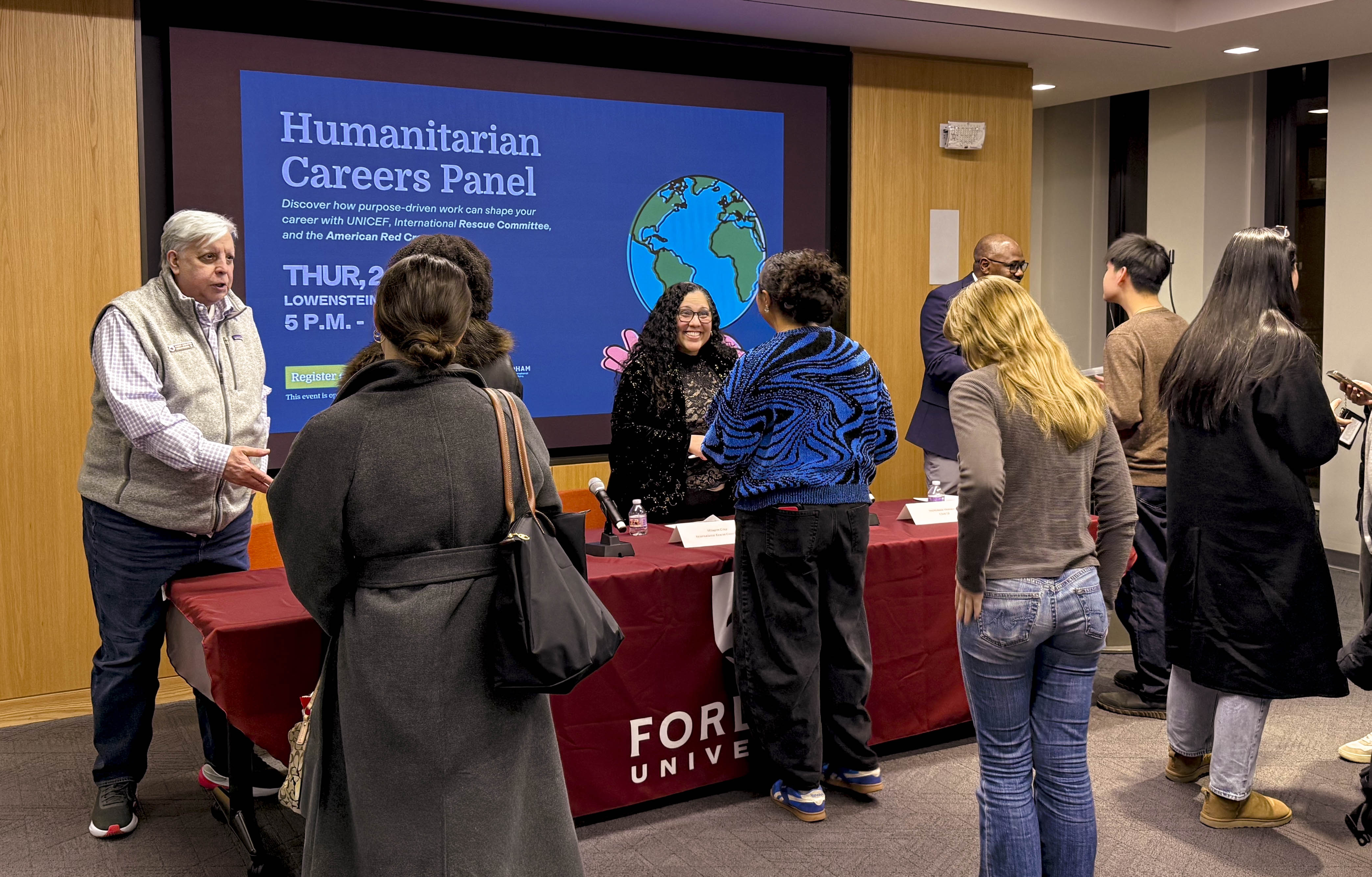 Fordham Career Center and IIHA Career Panel 02/12/26- speaking with students one-on-one