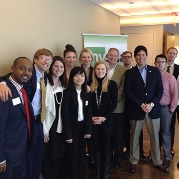 Students at a career networking event