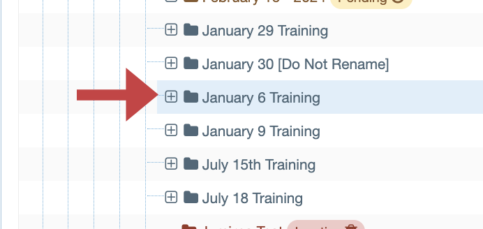 Arrow pointing to Expand button in Terminalfour