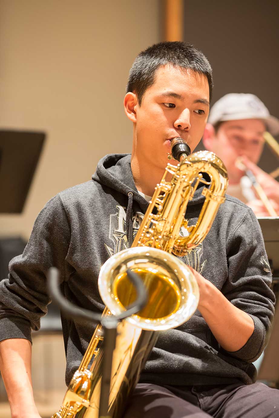 Saxophonist from the Fordham Jazz Ensemble