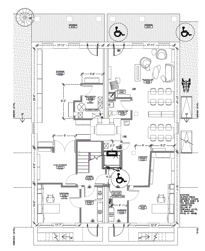 Floor plan rendering of proposed updates to basement of OCSC location