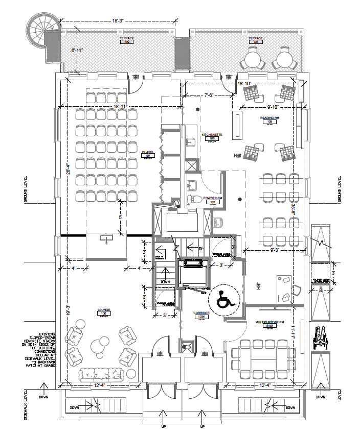 Floor plan rendering of proposed updates to 1st floor of OCSC location