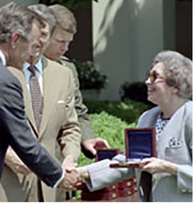 Anne Anastasi Shaking Hands with George H W Bush.