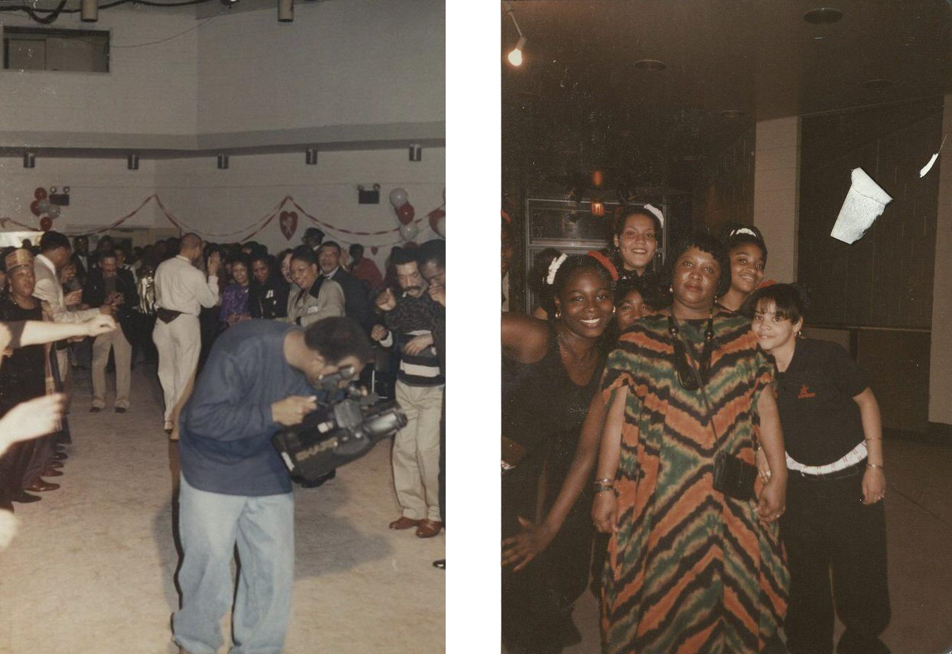 Ms. Pat at an event in a hat and in the center with her cheerleaders.
