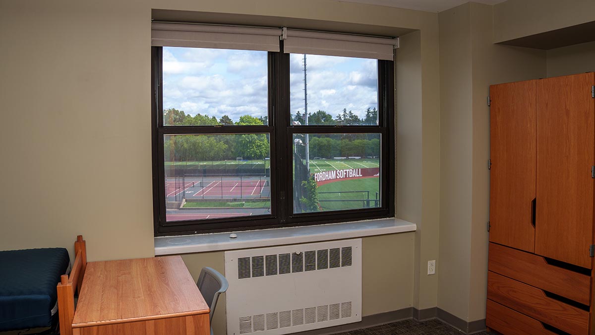 View of softball field from Faber Hall bedroom window