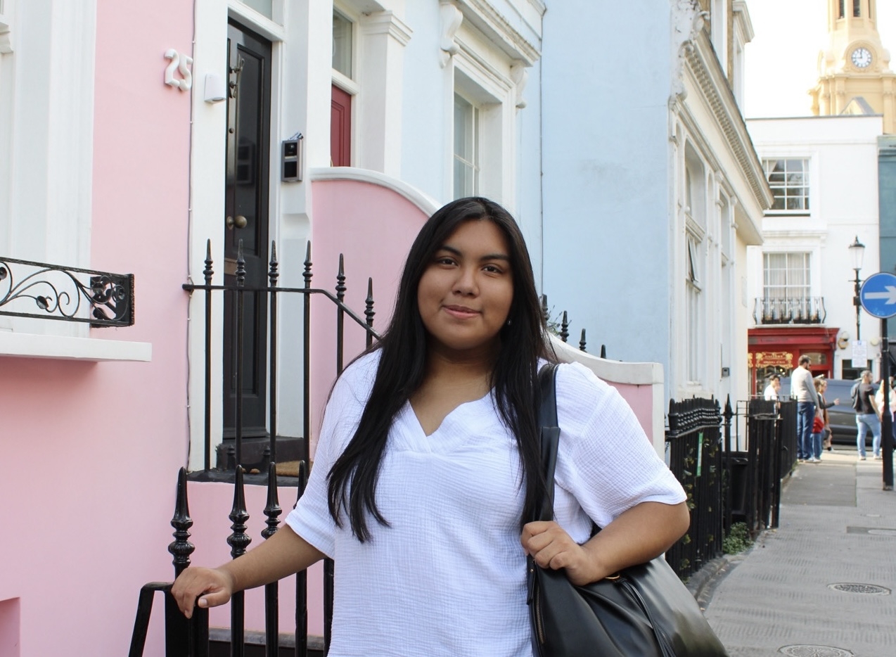 Student standing in Notting Hill