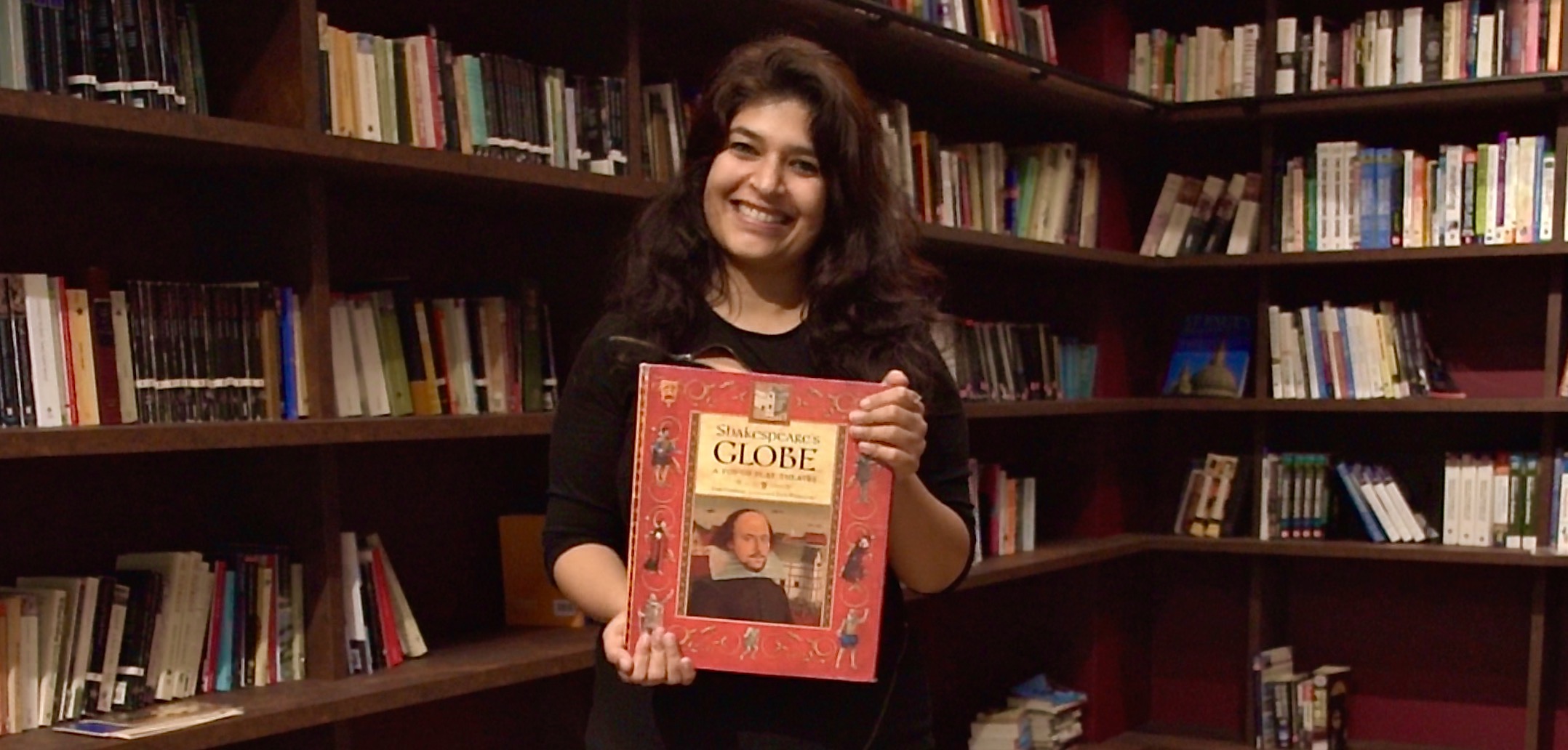 Varsha Panjwani with Shakespeare Book