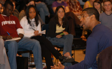 Denzel Washington on Fordham campus