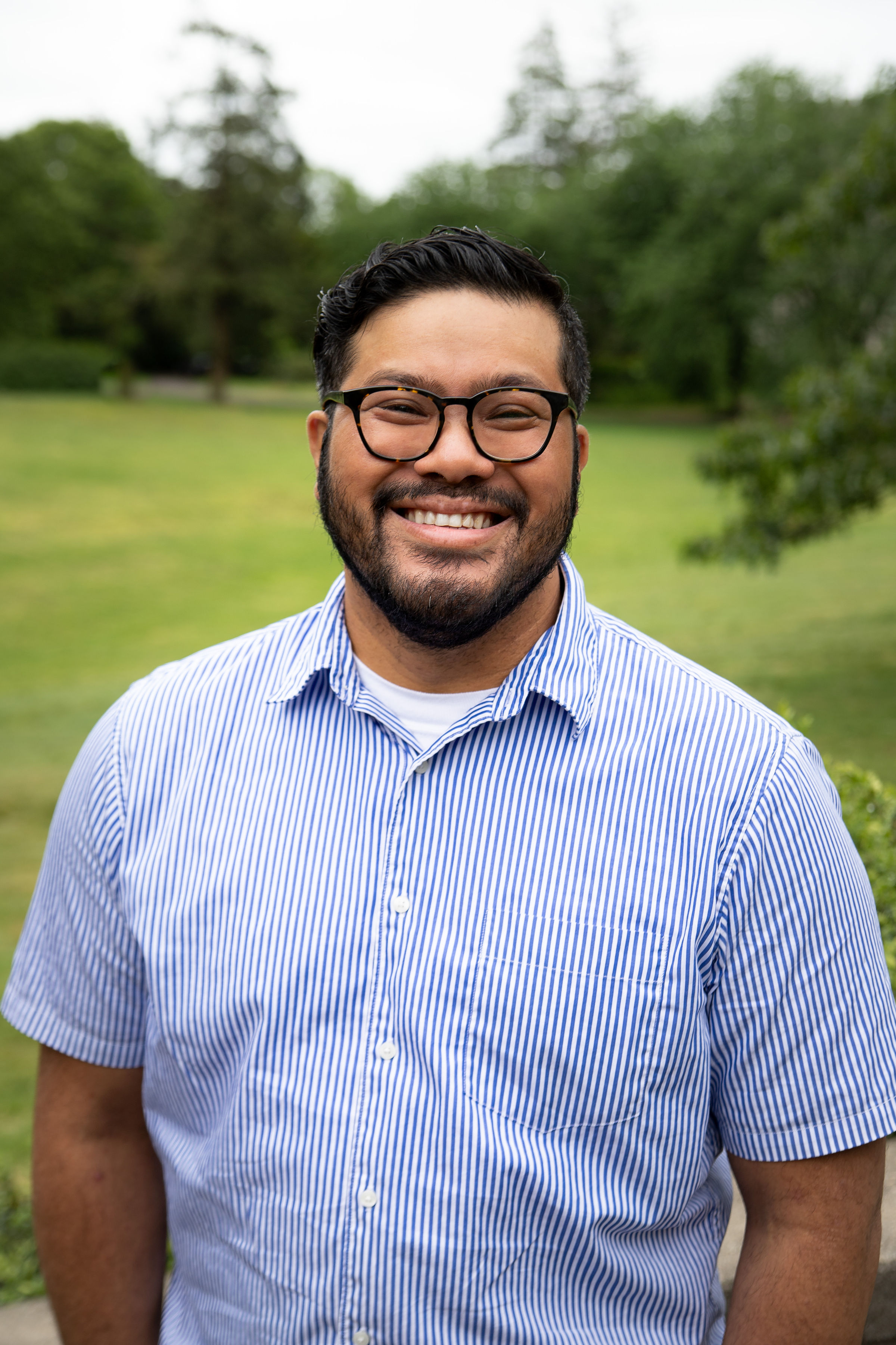 A photo of E. David de Leon, a doctoral student in the systematic studies track in the Theology Department at Fordham University