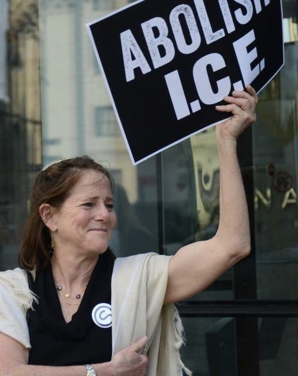 Professor Barat Ellman at a rally