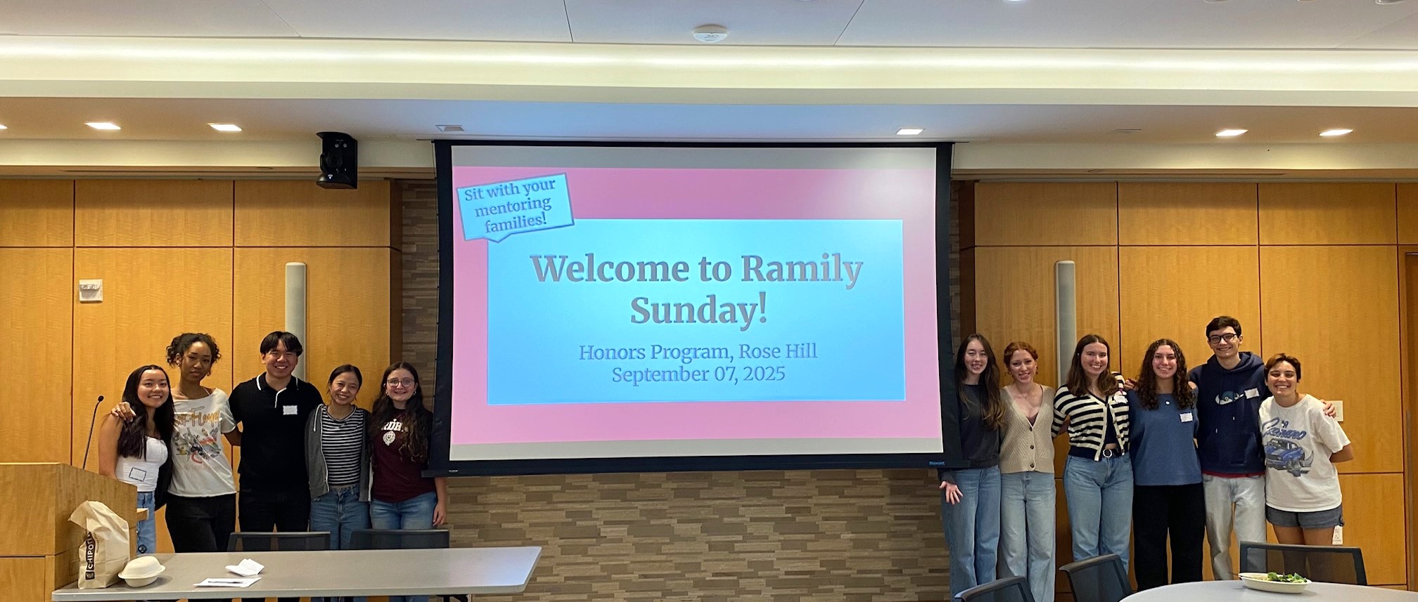 Honors students at the Ramily Sunday gathering
