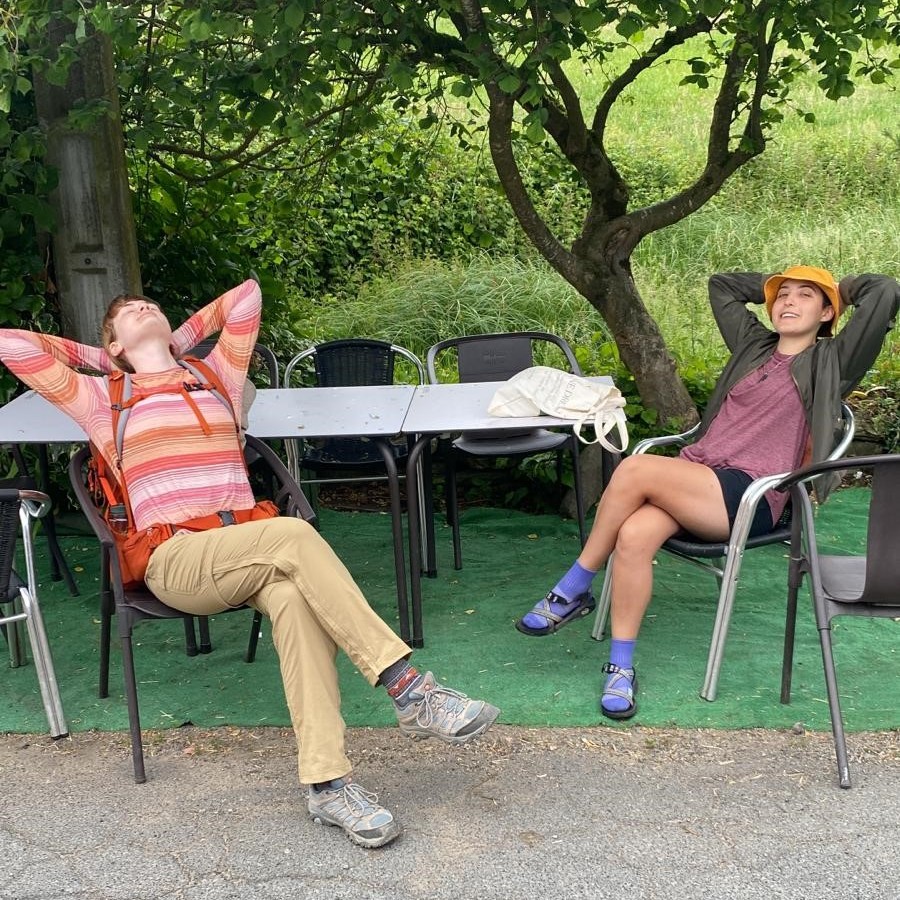 Students lounging during the Carmino de Santiago