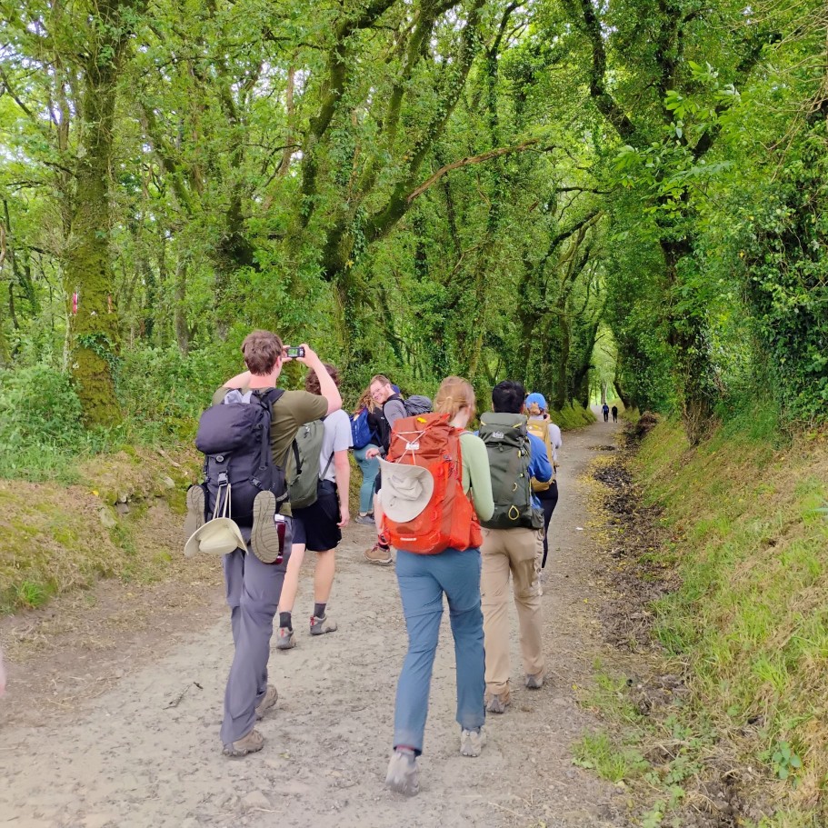 Honors students hiking Camino de Santiago