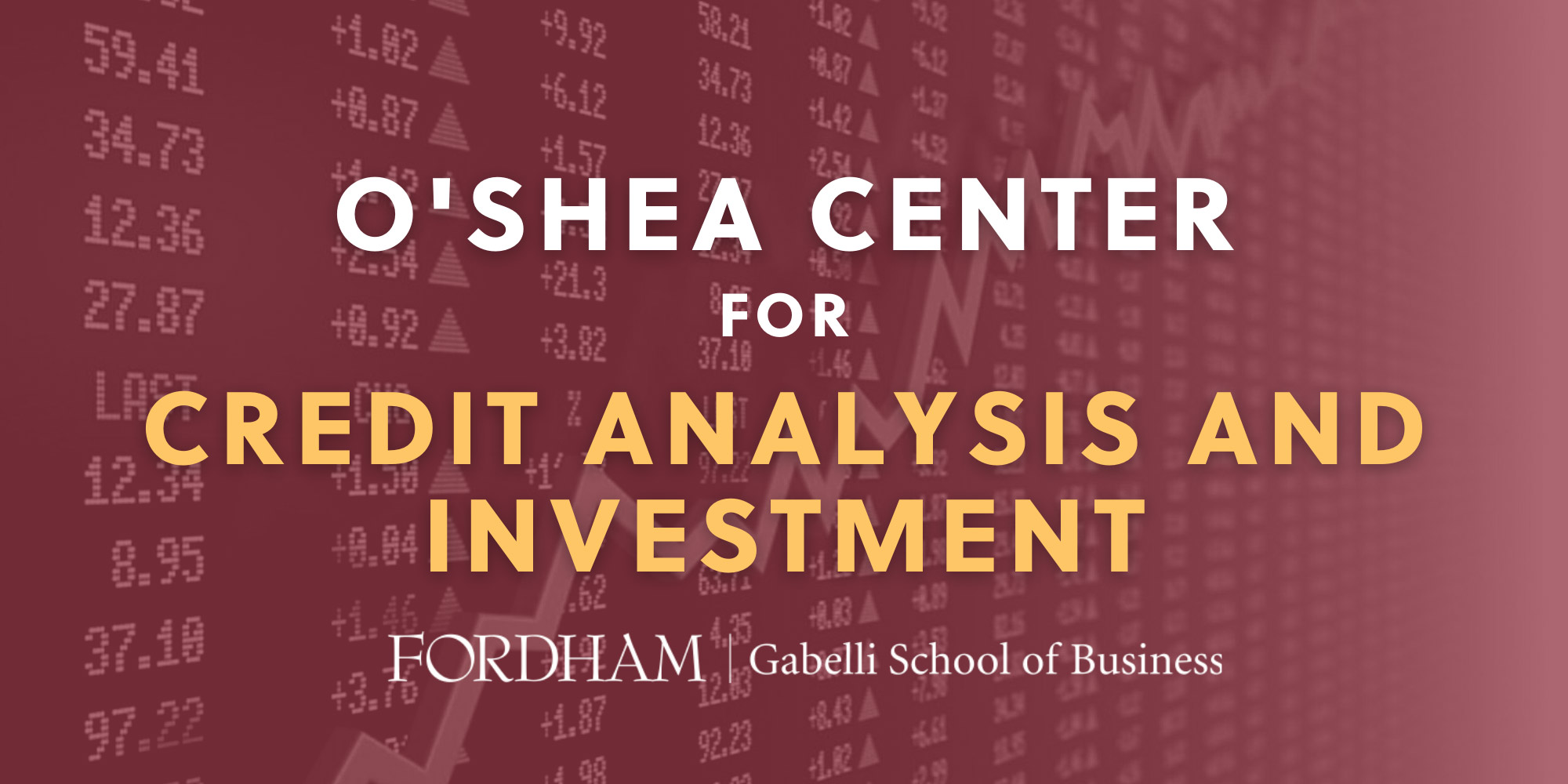 O’Shea Center for Credit Analysis and Investment Banner