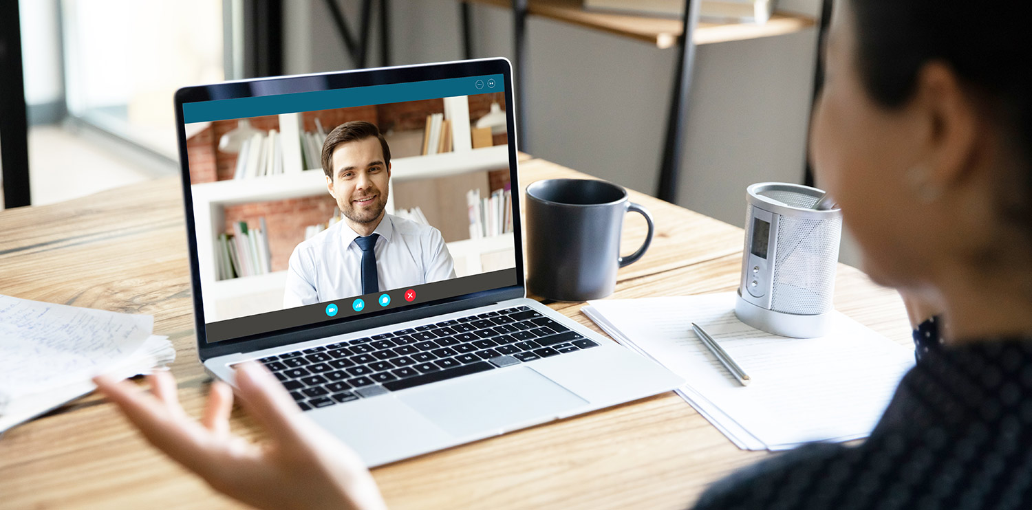 Student on a virtual conference