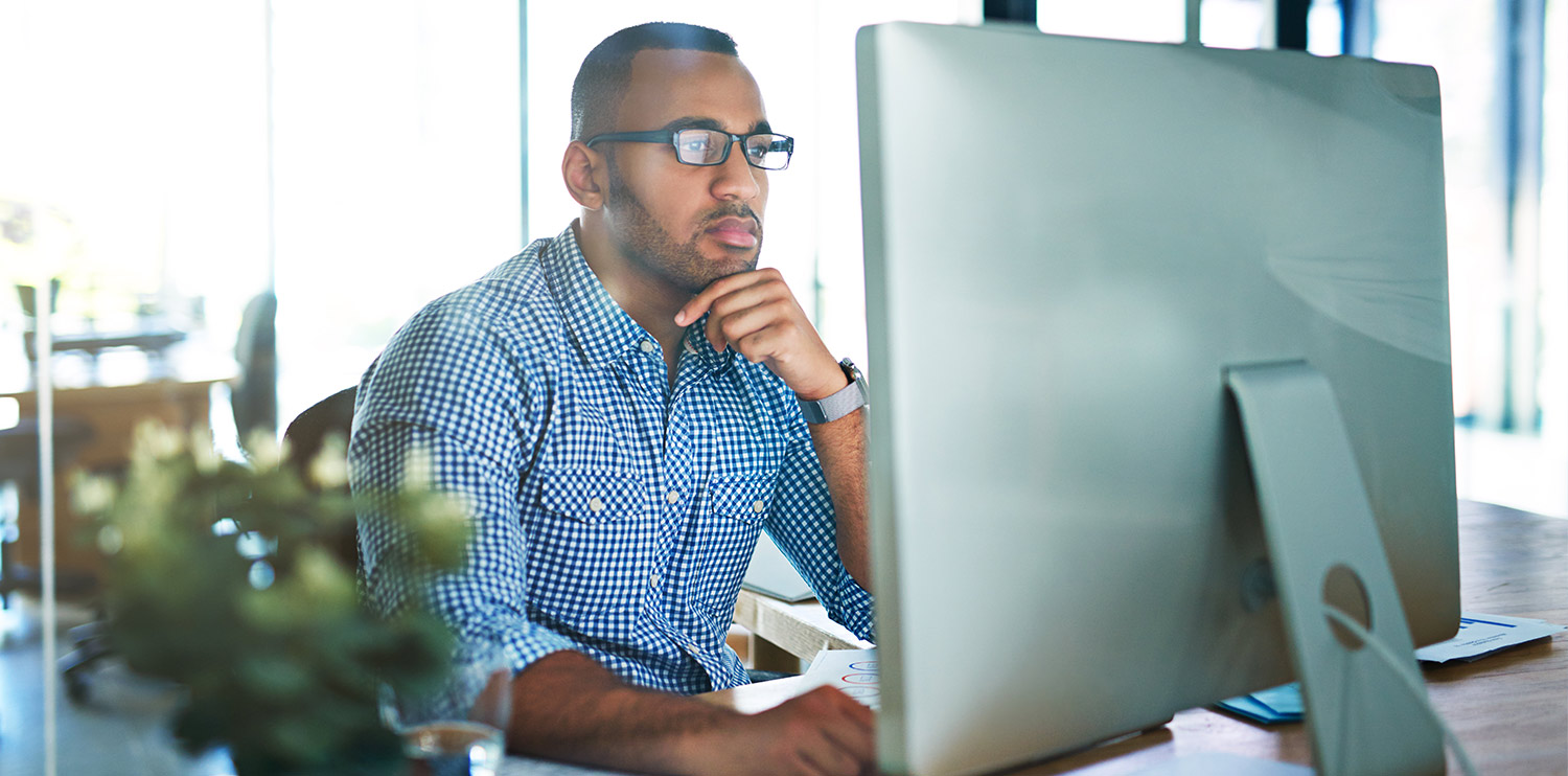 Student working at desk