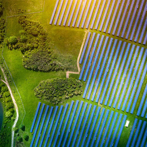 View of a field from above