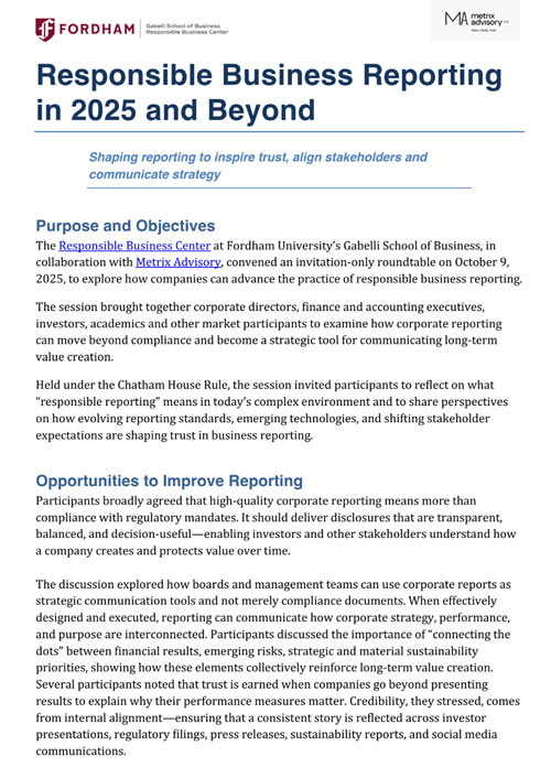 Responsible Reporting White Paper Fall 2025