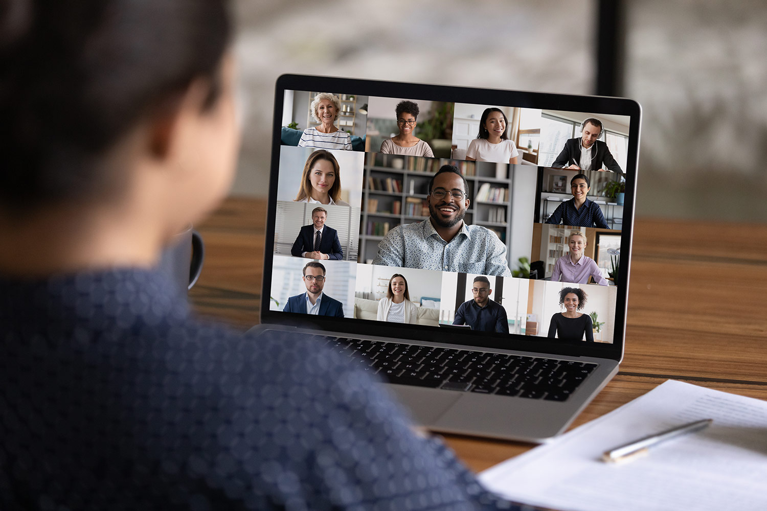 Student taking part in a virtual conference