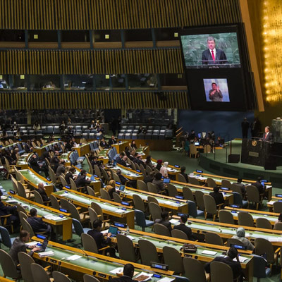 Gathering at U.N.