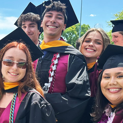 Smiling grad students