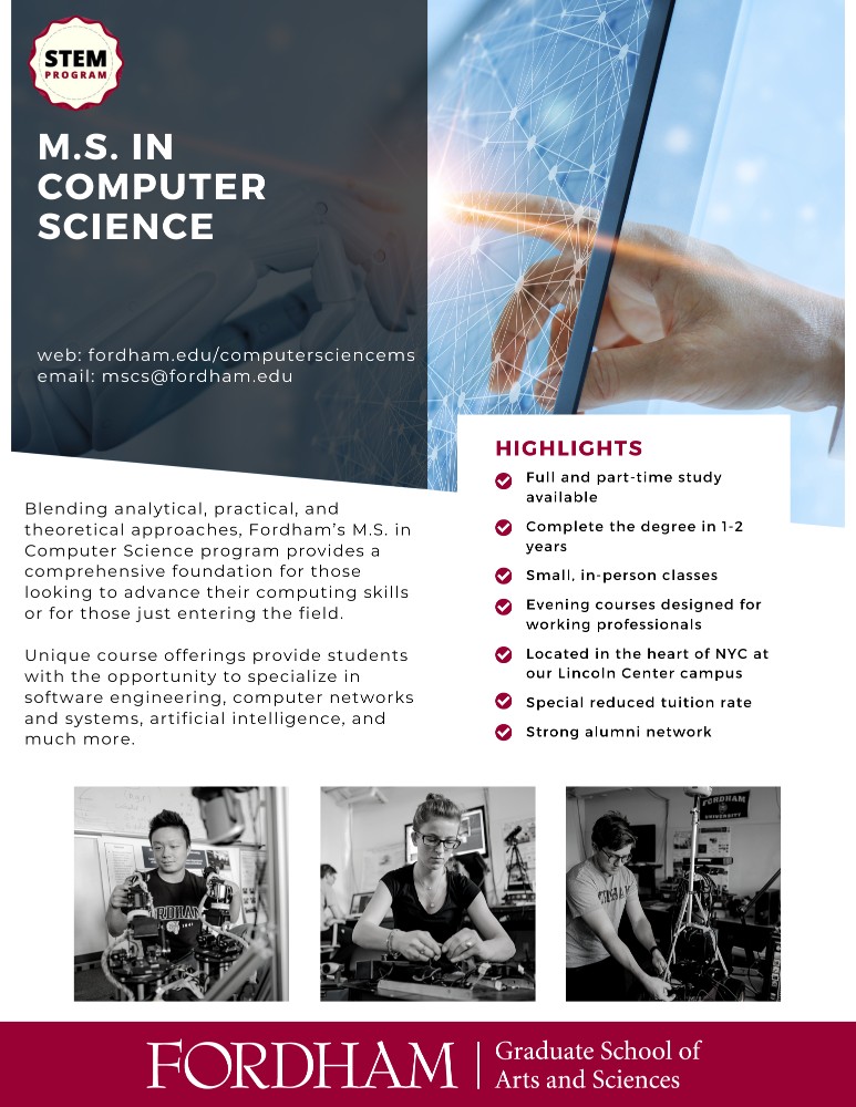 MS in Computer Science Program Flyer 1000